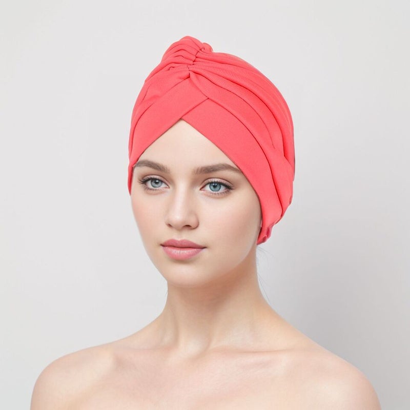 Jianying New Cap Rolled Brim Floral Glitter Muslim Turban Hat - Image 1