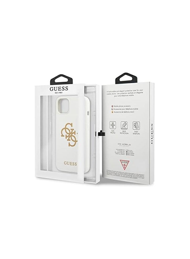 GUESS Guess Liquid Silicone Case Big 4G With Logo Print For Iphone 13 Mini (5.4 Inches) - White - Image 5