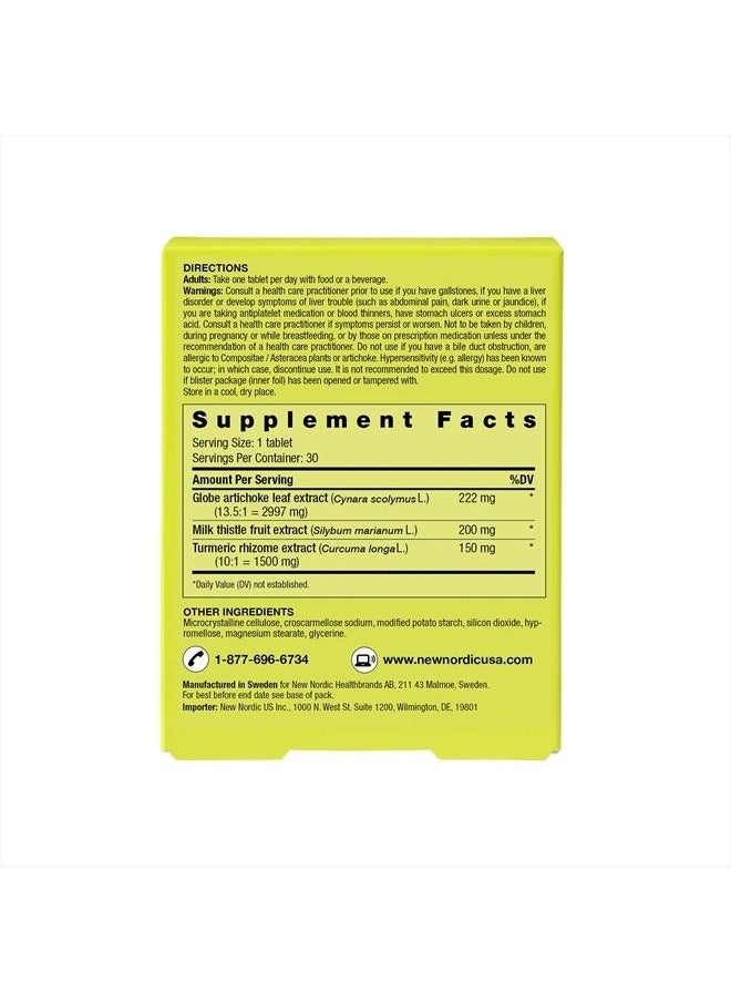 New Nordic - Active Liver | Daily Liver Supplement | Milk Thistle, Artichoke & Turmeric | for Men and Women | 30 Count (Pack of 3) - Image 1