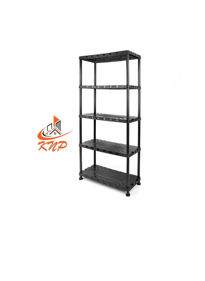 KNP - KNP 5-TIER PLASTIC SHELF UNIT 74 x 32 x 171 cm Capacity per shelf 30 kg - Image 1