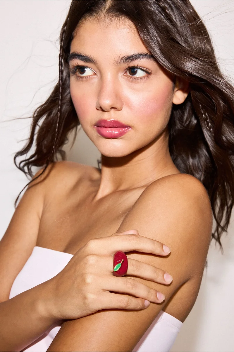 Woman Apple Motif Ring