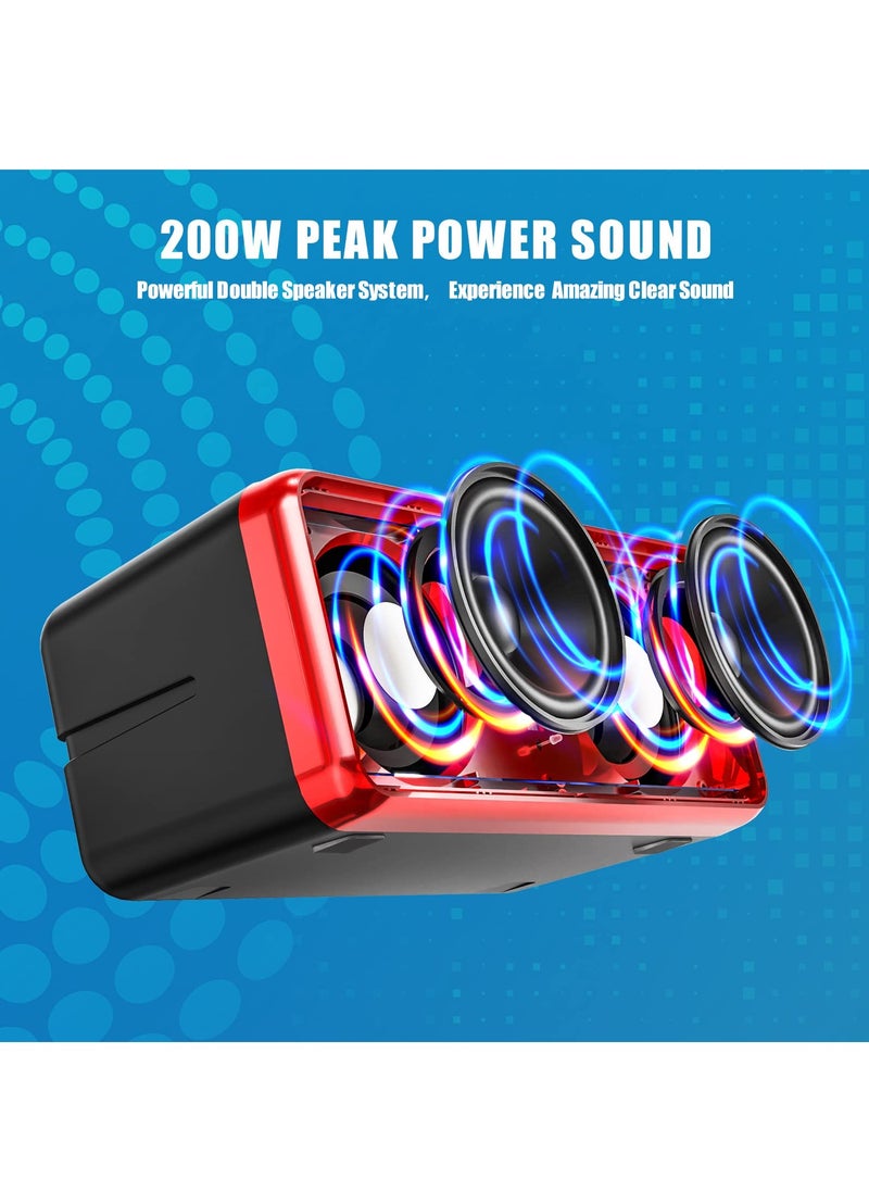 SDRD Karaoke Machine for Adults and Kids,Portable Bluetooth Speaker with 2 UHF Wireless Microphones Karaoke Speaker pa System with Colorful Gradient LED Lights for Home Parties,Wedding  - Image 3