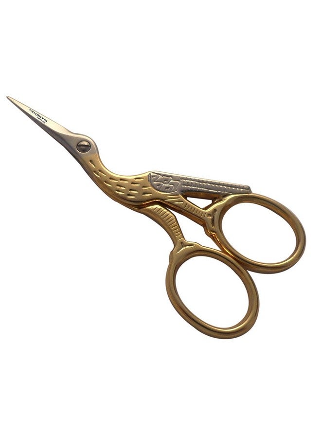 3.5 Inch Professional Stork Embroidery Scissors - Tenartis 150 Made in Italy