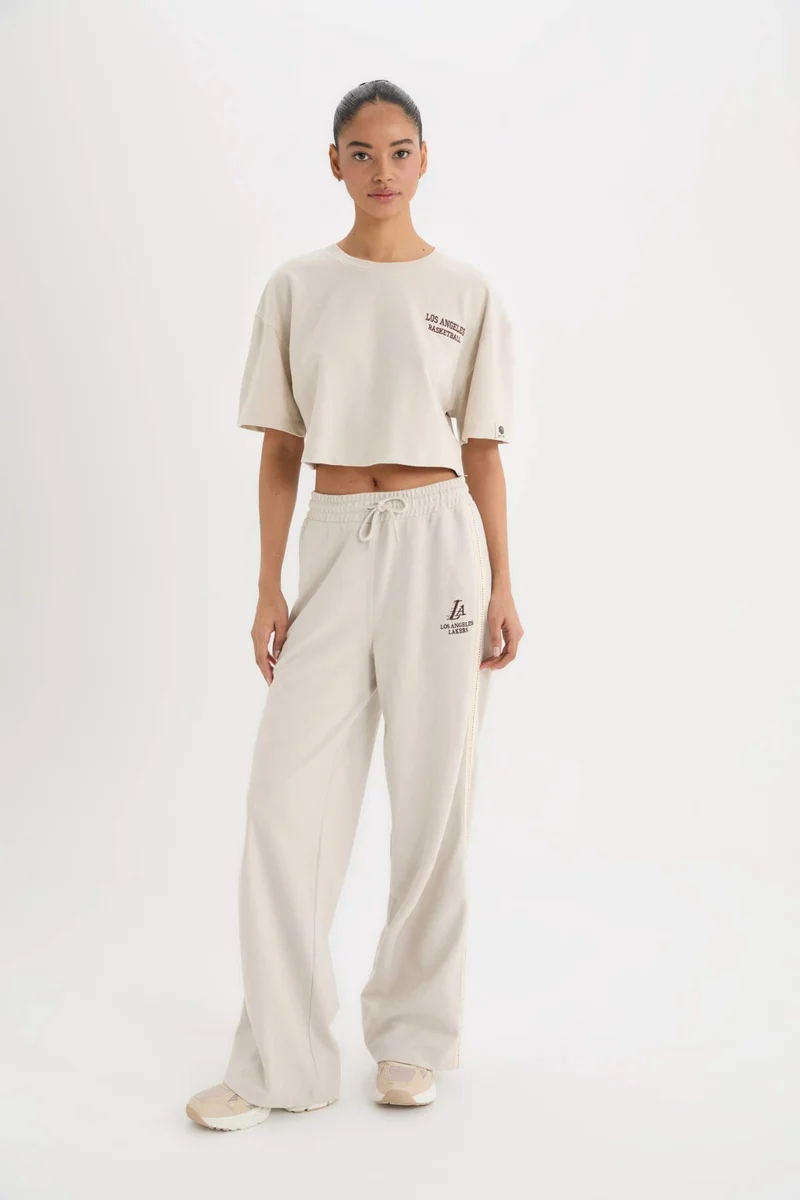 DeFacto DeFactoFit Crew Neck Embroidery Print Sports Pique T-Shirt