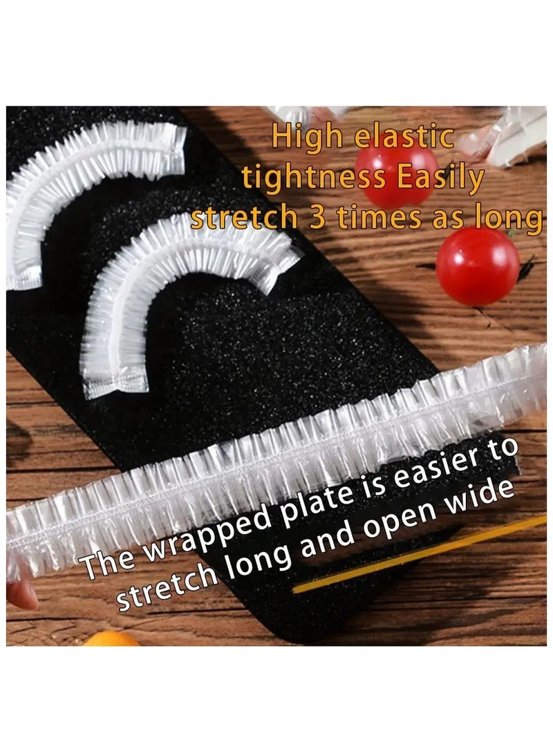 Plastic Bowl Covers 100pcs Elastic Reusable, Shower Caps for Sourdough Bread Proofing, Outdoor Food Covers to keep Bugs Away, Stretch Bowl Covers for Outside, Rising, Fly, Picnic, Fridge  - Image 3