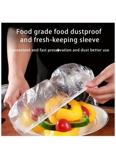 Generic Plastic Bowl Covers 100pcs Elastic Reusable, Shower Caps for Sourdough Bread Proofing, Outdoor Food Covers to keep Bugs Away, Stretch Bowl Covers for Outside, Rising, Fly, Picnic, Fridge  - Image 1