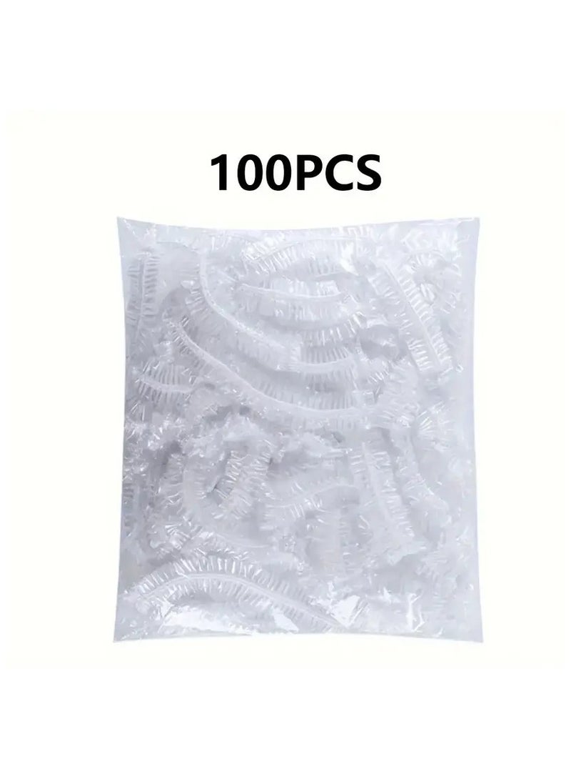 Plastic Bowl Covers 100pcs Elastic Reusable, Shower Caps for Sourdough Bread Proofing, Outdoor Food Covers to keep Bugs Away, Stretch Bowl Covers for Outside, Rising, Fly, Picnic, Fridge  - Image 2