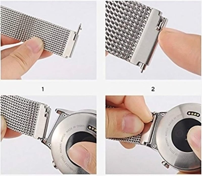 BaiJ Quick Release Watch Strap, Mesh Woven Metal Watch Band with Stainless Steel Buckle and Adjustable Magnetic Clasp for Men and Women - Image 5