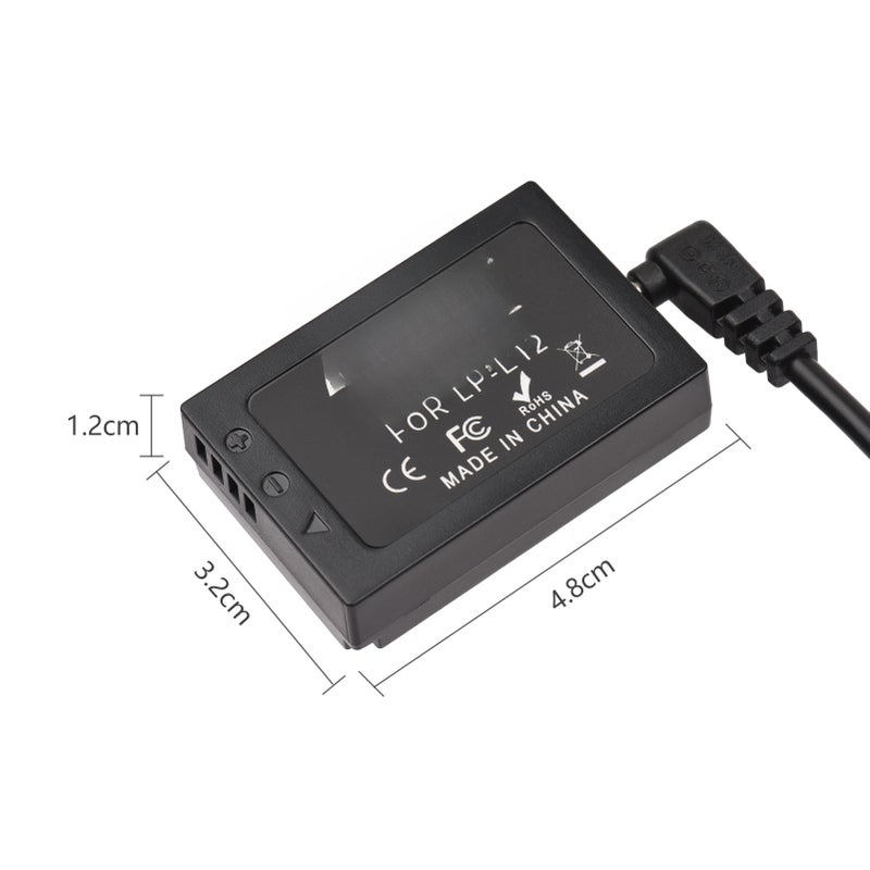 PD USB Type-C Cable to DR-E12 Dummy Battery DC Coupler LP-E12 Replacement for Canon EOS M2 M10 M50 M100 M200 Cameras - Image 5