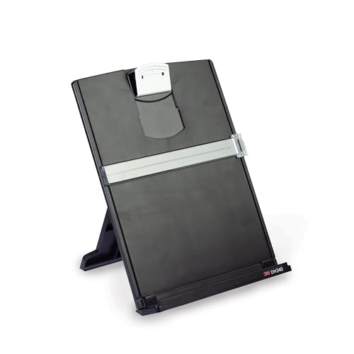 3M Desktop Document Holder Copy Holder, Adjustable Clip Holds Portrait and Landscape Documents for Easy Viewing, Bottom Ledge Has Lip to Keep up to 150 Sheets Securely in Place, Black (DH340MB) - Image 1