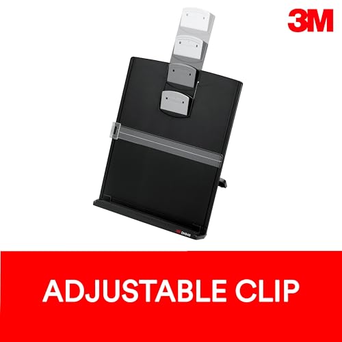 3M Desktop Document Holder Copy Holder, Adjustable Clip Holds Portrait and Landscape Documents for Easy Viewing, Bottom Ledge Has Lip to Keep up to 150 Sheets Securely in Place, Black (DH340MB) - Image 4