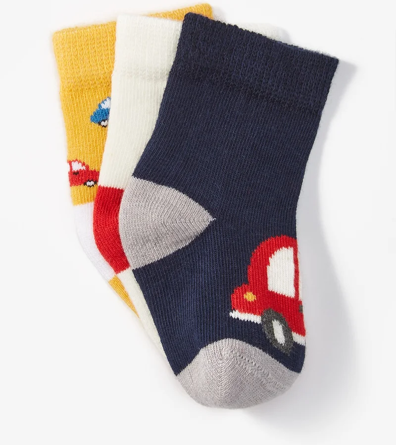 جون 3 Pack Baby Patterned Baby Boy Socks