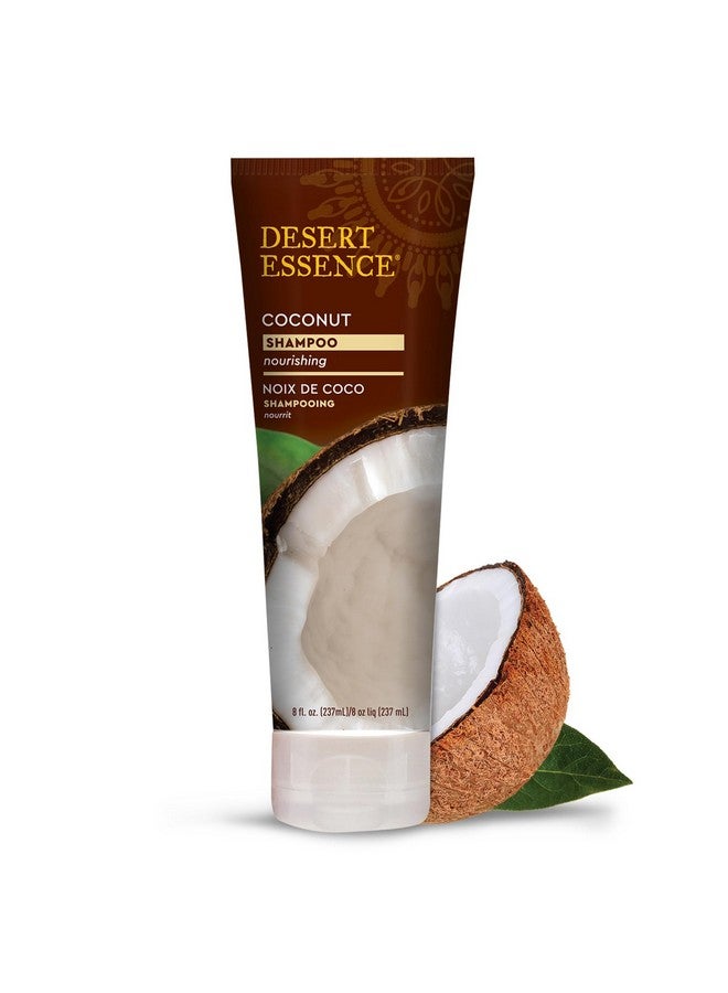 شامبو جوز الهند من ديزرت إيسنس - شامبو مغذي، خالٍ من البارابين والزيوت المعدنية، نباتي، مرطب للشعر الجاف والتالف - غني بزيت جوز الهند الطبيعي، 8 أونصة سائلة - Image 1