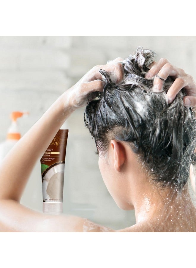 شامبو جوز الهند من ديزرت إيسنس - شامبو مغذي، خالٍ من البارابين والزيوت المعدنية، نباتي، مرطب للشعر الجاف والتالف - غني بزيت جوز الهند الطبيعي، 8 أونصة سائلة - Image 5