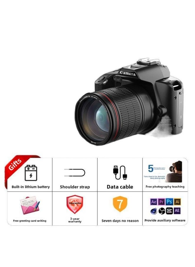 Generic 6400w HD Pixel Student Entry Level Micro Single Self-timer Vlog Small SLR Travel Digital Camera-Body Color:D5 Black Night Vision Version Comes Standard With + Fill Light - Package 2✦✦  - Image 5