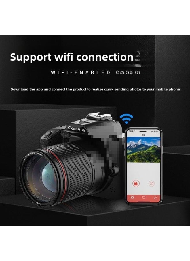 Generic 6400w HD Pixel Student Entry Level Micro Single Self-timer Vlog Small SLR Travel Digital Camera-Body Color:D5 Black Night Vision Version Comes Standard With + Fill Light - Package 2✦✦  - Image 3