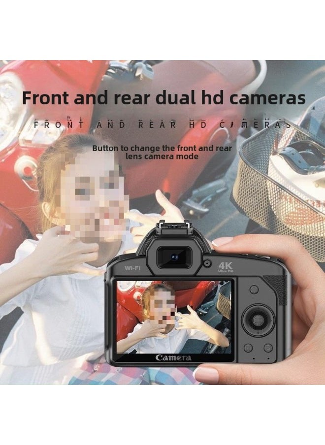 Generic 6400w HD Pixel Student Entry Level Micro Single Self-timer Vlog Small SLR Travel Digital Camera-Body Color:D5 Black Night Vision Version Comes Standard With + Fill Light - Package 2✦✦  - Image 4