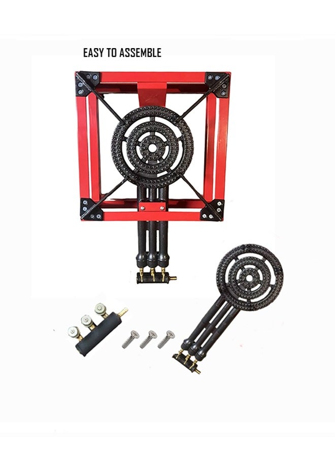 Majestic Heavy-Duty Cast Iron Single Burner Stove 39.5X39.5X28 Cm, Multi-Layer Superior Flame, Adjustable Knobs, Powerful & Durable, High-Quality Cooking Solution For Home And Outdoor Use  - Image 3