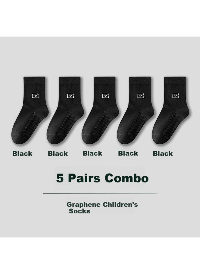 Cotton weapons Mian Graphene Pure Cotton Children's Socks, 7a Grade Antibacterial And Odor-resistant, Mid-calf Socks For Boys And Girls, Youth Seamless Socks - Image 5