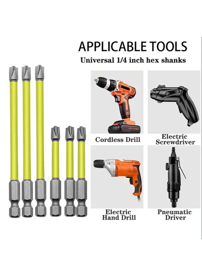 مجموعة مفكات براغي مغناطيسية 6 قطع PH2 ذو سداسي الرأس لوحة التبديل - Image 2