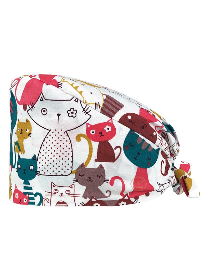 KUYING Nurse Hat With Small Fresh And Cute Pattern Medical Work Hat