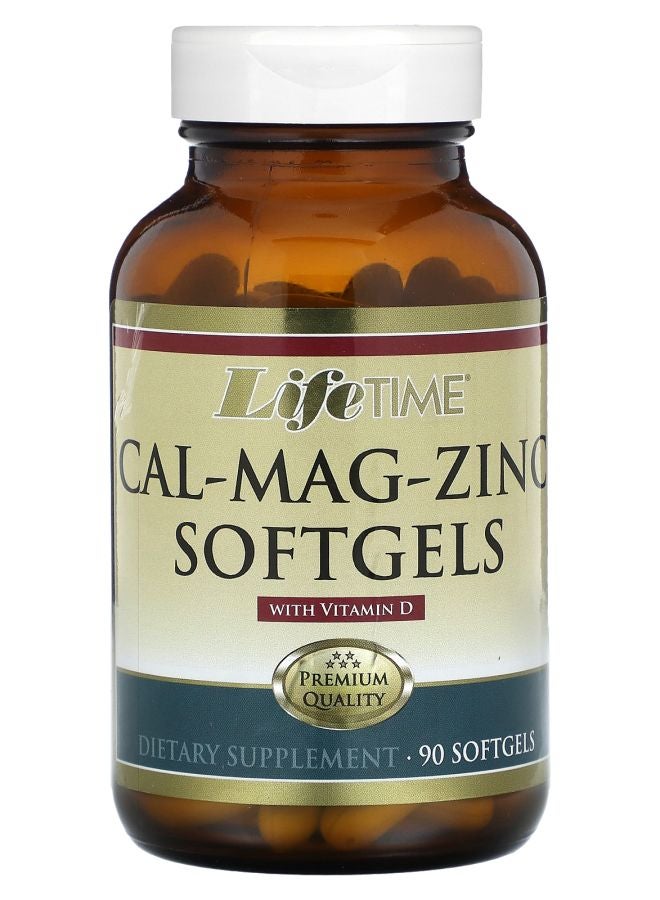 LifeTime Vitamins كال-ماغ-زنك مع فيتامين د 90 كبسولة لينة - Image 1