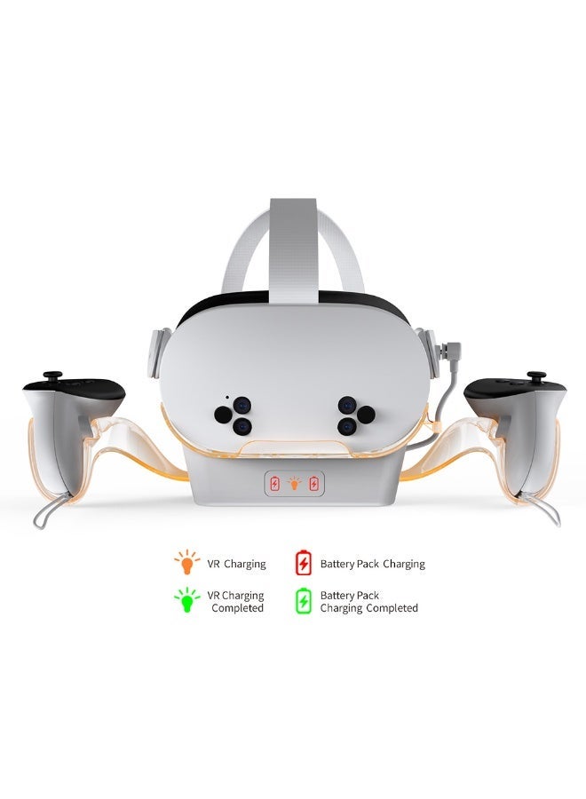دوبي قاعدة شحن وحامل عرض لسماعة ميتا كويست، محطة شحن سريع مع مؤشر LED لحالة سماعة الرأس ووحدات التحكم - Image 1
