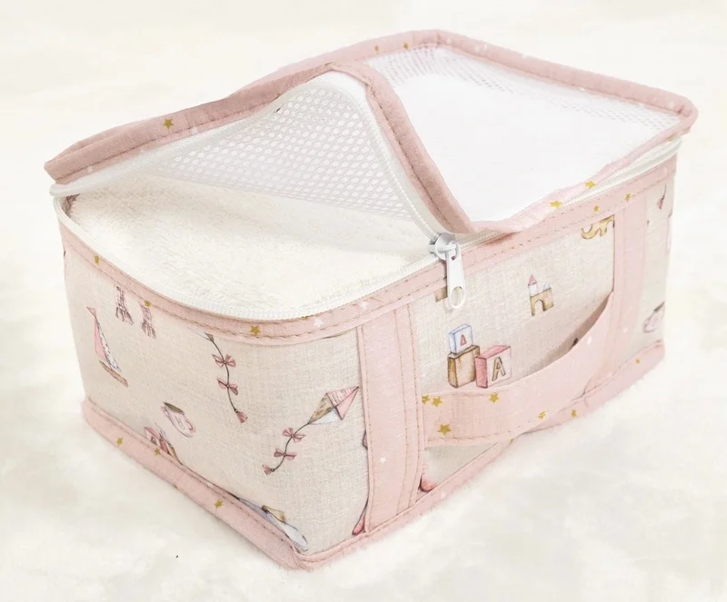 Lisinya Baby 6-Piece Patterned Mesh Suitcase Organizer Multi-Purpose Organizer (Pink) ( )
