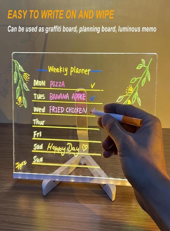 CPENSUS DIY 3D Acrylic Writing Pad with Pen Message Board Rewritable Table Lamp for Study Led Light Office Home Decor Gift - Image 3