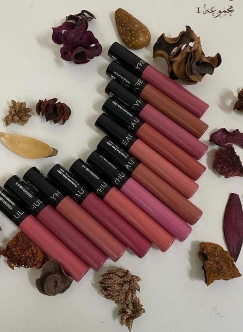 Set of 12 multi-colored fixed liquid combs