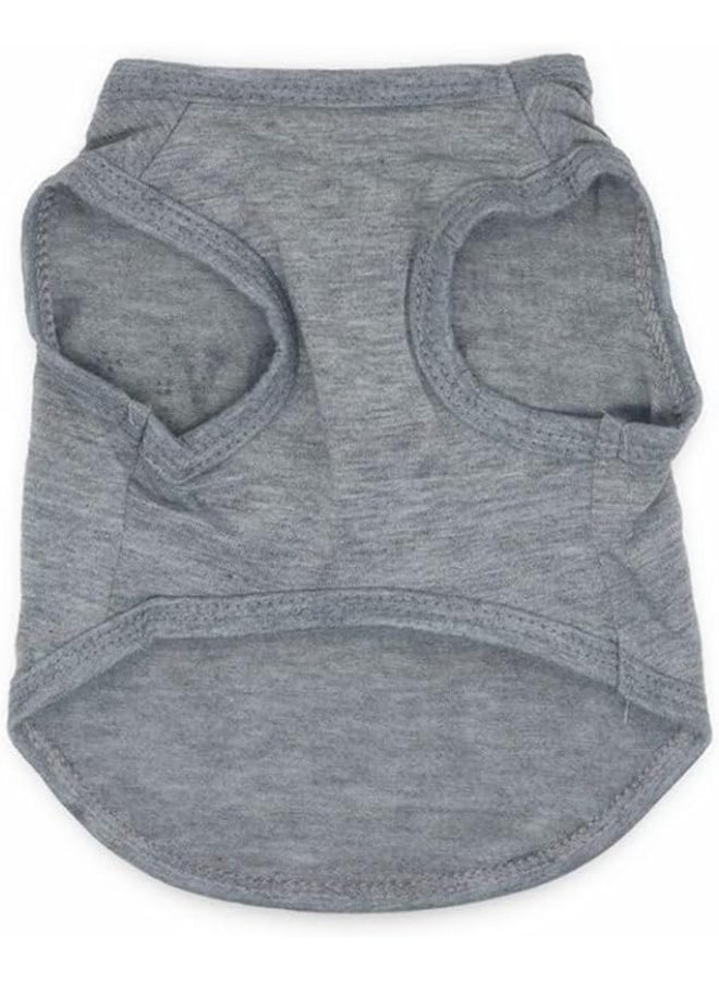 مومو بير قميص Mumoo Bear Dog، سترات صيفية للحيوانات الأليفة، تي شيرت I Love My Mommy Dog، تي شيرت قطني مطبوع، سترة للكلاب الصغيرة والجراء والقطط مقاس S، رمادي، قميص كلاب (أم) - Image 2