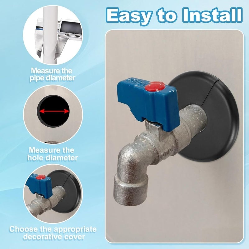 Silvery Self Adhesive Wall Split Flange Escutcheon For 22mm Pipe Cover - Image 4