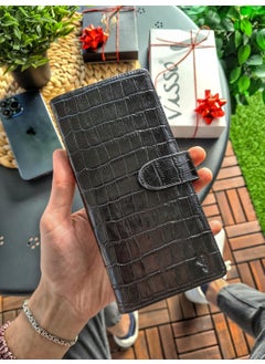 VISSO 701 Leather Phone Compartment Personalized Men's and Women's Large Size Wallet  - Image 3
