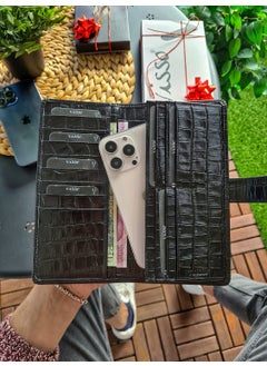 VISSO 701 Leather Phone Compartment Personalized Men's and Women's Large Size Wallet  - Image 1
