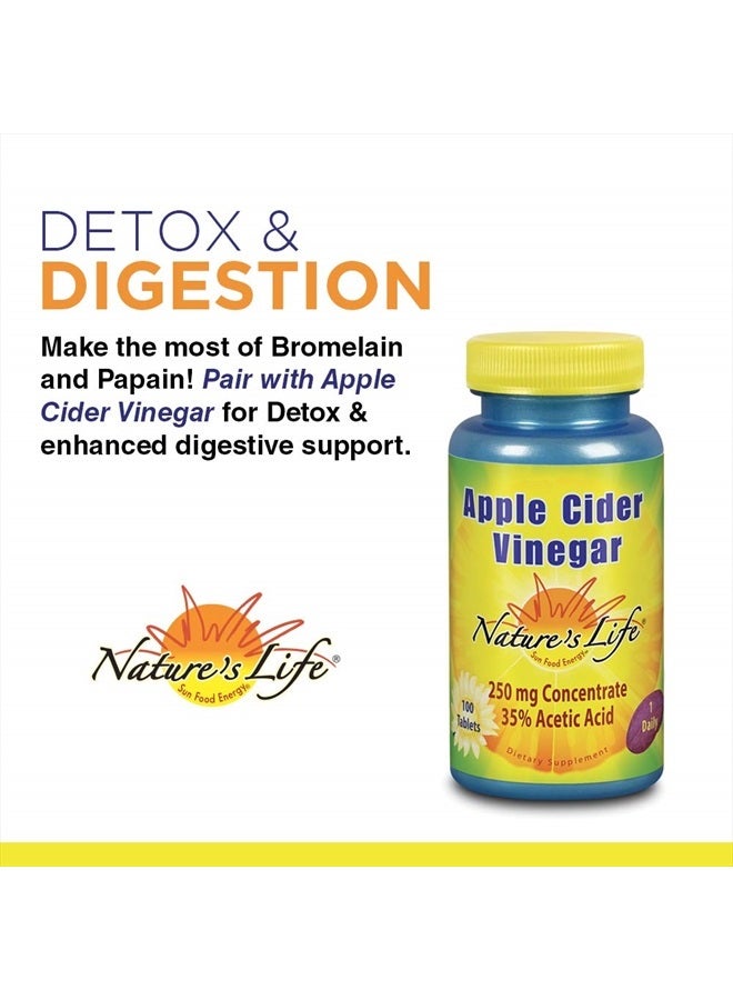 Nature's Life Bromelain & Papain | Proteolytic Enzymes for Digestive Support & Comfort | from Pineapple & Papaya | 250mg Ea | 100 Vegetarian Capsules - Image 4