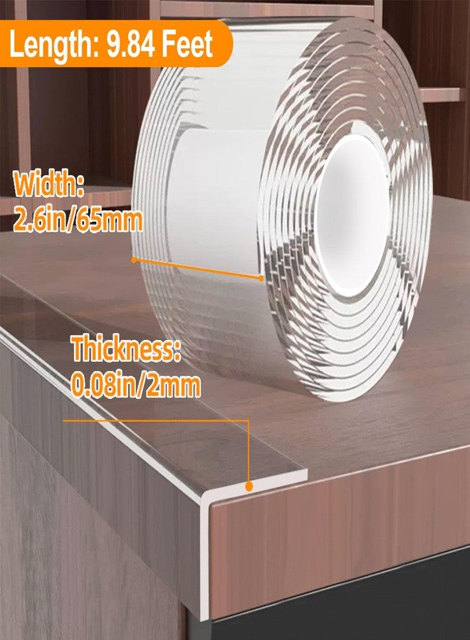 CHENYA 2.6 in x 9.84 FT,Clear Soft Corner Protectors for Furniture Strip,Sharp Edge & Table Bumper,Window Edge,Wall Protector, Soft Corner Guards Safe for Proof,Table Corner Protectors in Family - Image 2