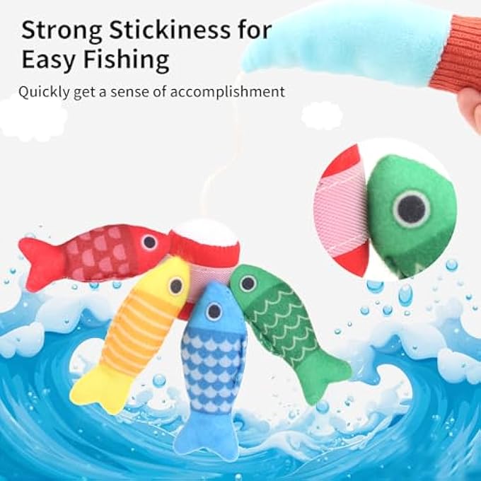 MONTESSORI SENSORY TOYS FOR BABIES 6-12 MONTHS, SOFT CLOTH FISHING GAME FOR TODDLERS 1-2 YEARS, EARLY LEARNING GIFT FOR 2 YEAR OLDS - Image 4