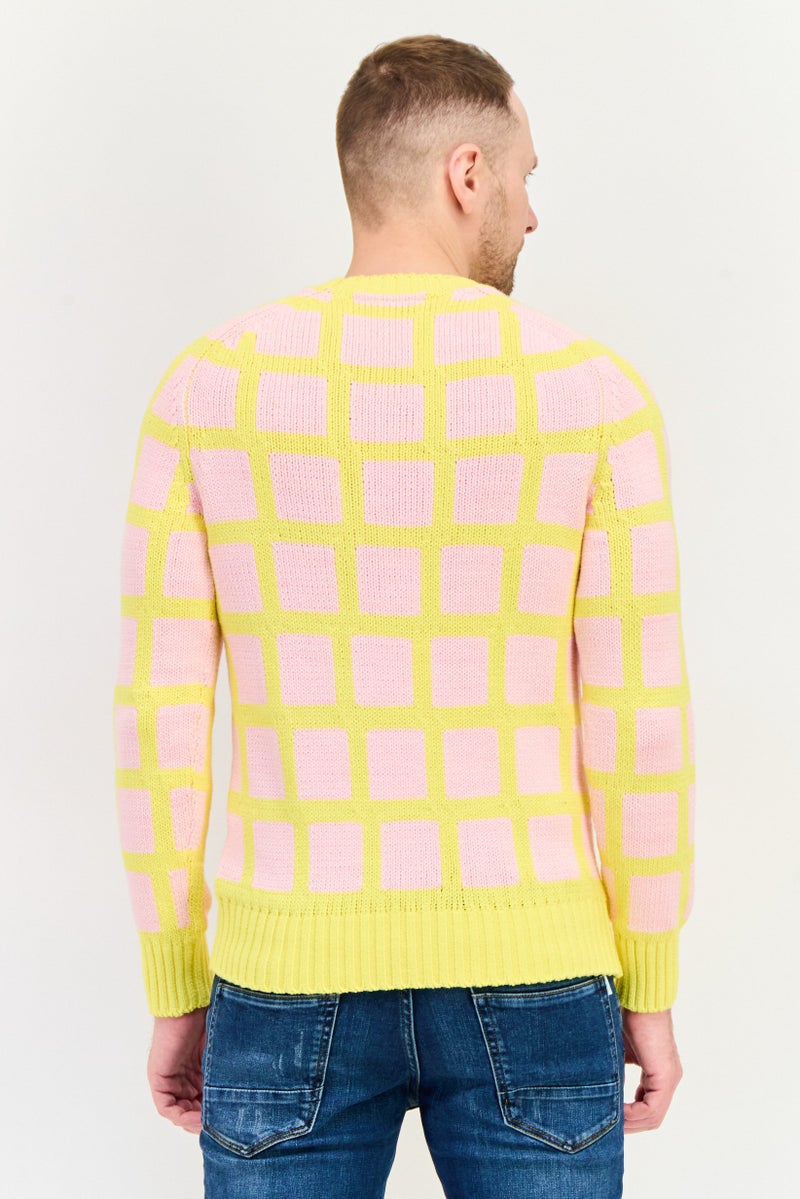 ESPRIT Men Ribbed Neck Embroidered Logo Knitted Sweater, Multicolor - Image 3