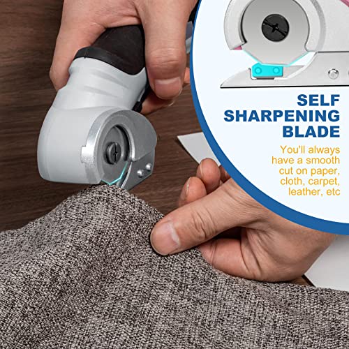 VLOXO Cordless Cardboard Cutter, Electric Scissors with Safety Lock 4.2V Power Box Cutter Multi-Cutting Tools, Rechargeable Electric Scissors for Cardboard Leather Carpet with Storage Box Grey - Image 4