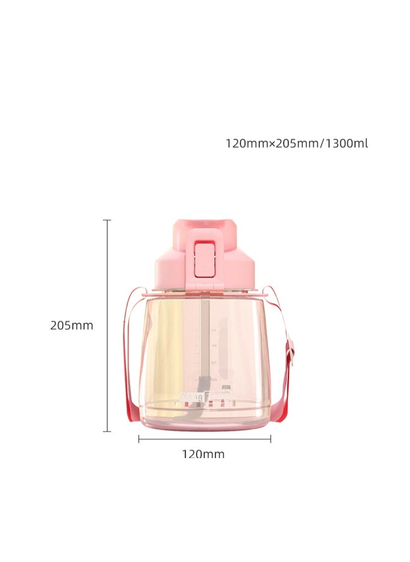 Cutie Cute Summer Portable Large Capacity Straw Cup Cute Pot Belly Cup Student Children Water Bottle Eco Cute Waterbottle White  - Image 2