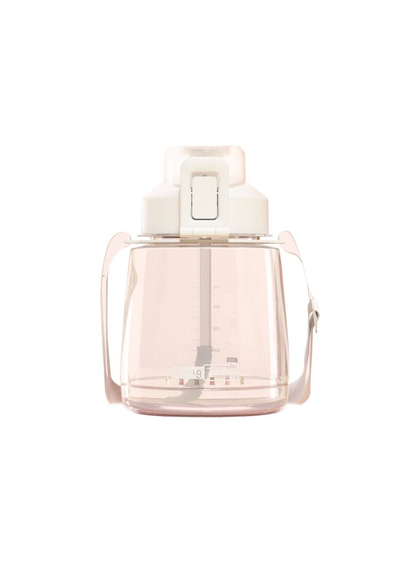Cutie Cute Summer Portable Large Capacity Straw Cup Cute Pot Belly Cup Student Children Water Bottle Eco Cute Waterbottle White  - Image 1