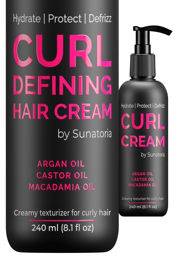 SUNATORIA Curl Cream – Lightweight Leave-In Curl Defining Cream for Curly & Wavy Hair, Anti-Frizz Moisturizer and Curl Activator Texturizer with Macadamia and Argan Oil, 8.1 fl oz - Image 1