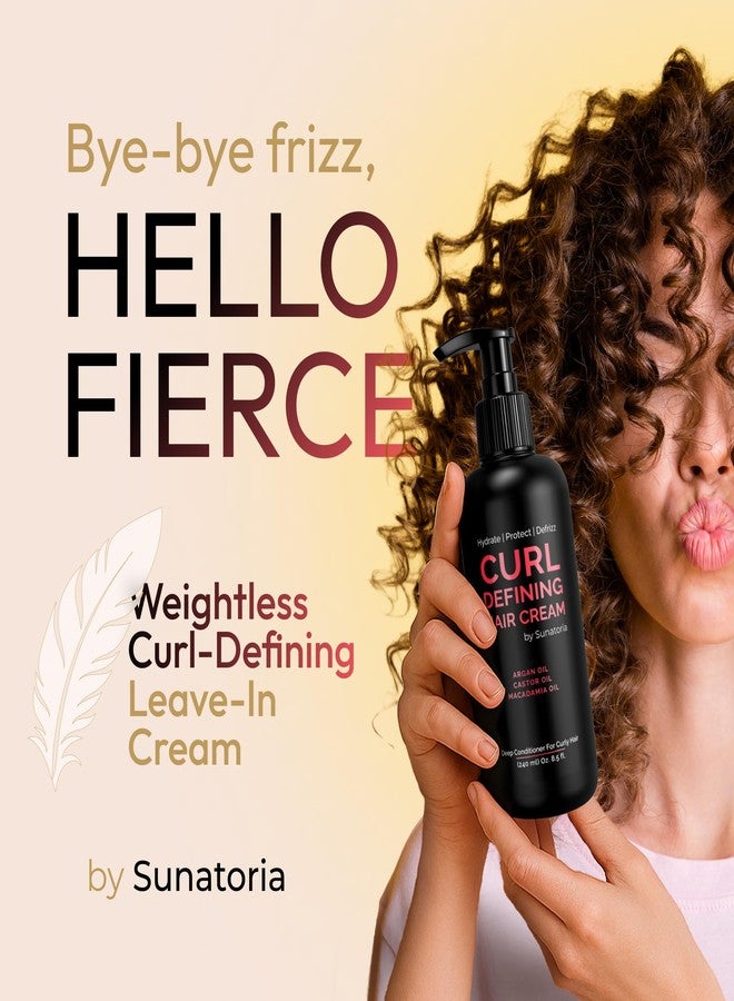 SUNATORIA Curl Cream – Lightweight Leave-In Curl Defining Cream for Curly & Wavy Hair, Anti-Frizz Moisturizer and Curl Activator Texturizer with Macadamia and Argan Oil, 8.1 fl oz - Image 2