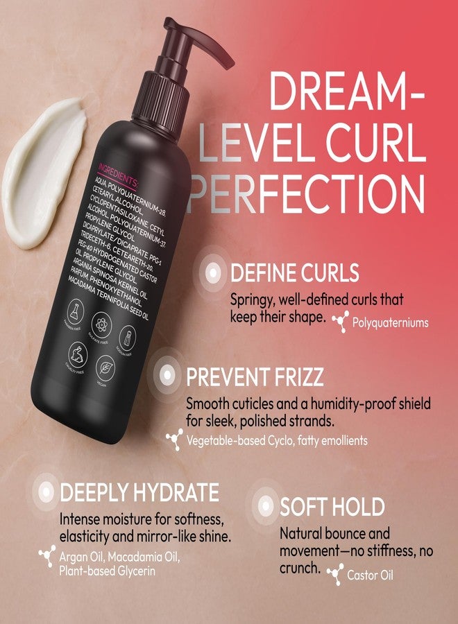 SUNATORIA Curl Cream – Lightweight Leave-In Curl Defining Cream for Curly & Wavy Hair, Anti-Frizz Moisturizer and Curl Activator Texturizer with Macadamia and Argan Oil, 8.1 fl oz - Image 3
