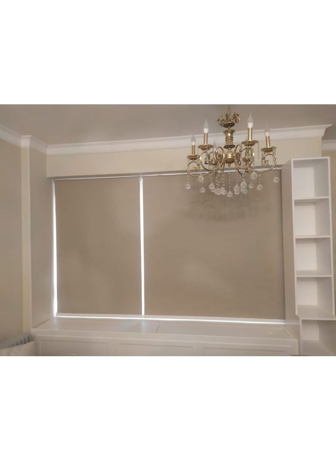 Panix Blinds Beige Black Out Blinds 125W x 125H cm  - Image 1