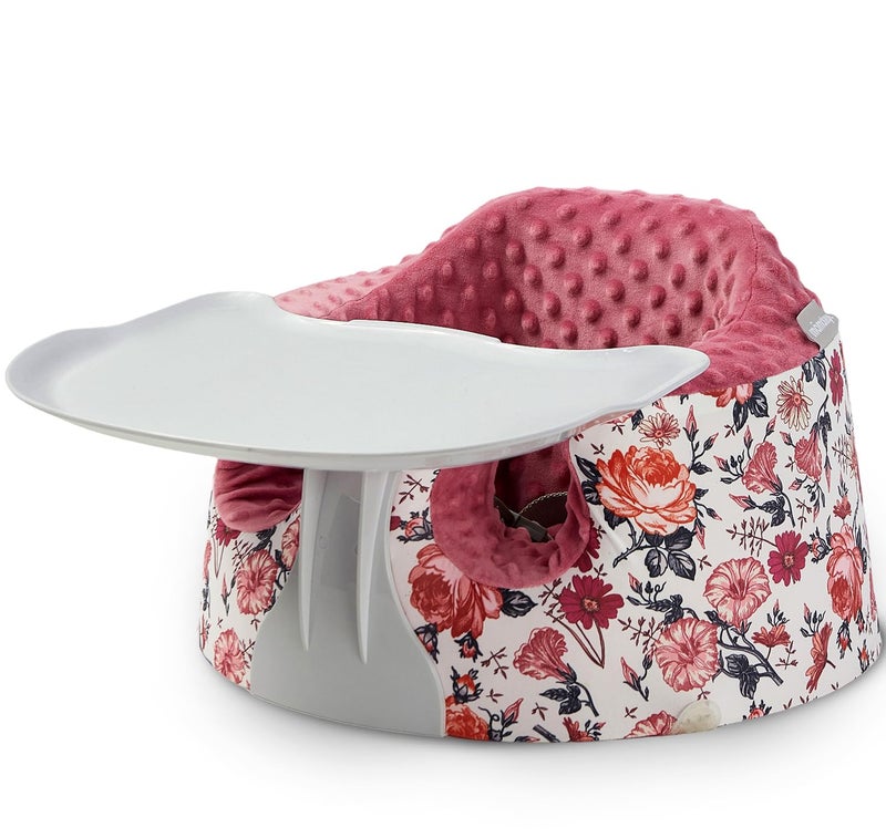 mamatepe Seat Cover and Tray Sets Accessory Compatible with Bumbo Floor Seat for Baby,Breathable Accessory Compatible with Baby Seat - Easy to Install and Remove - Flower - Image 1