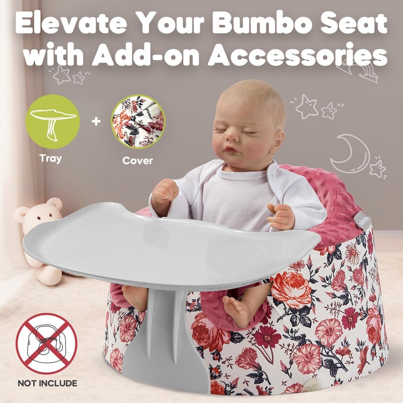 mamatepe Seat Cover and Tray Sets Accessory Compatible with Bumbo Floor Seat for Baby,Breathable Accessory Compatible with Baby Seat - Easy to Install and Remove - Flower - Image 2