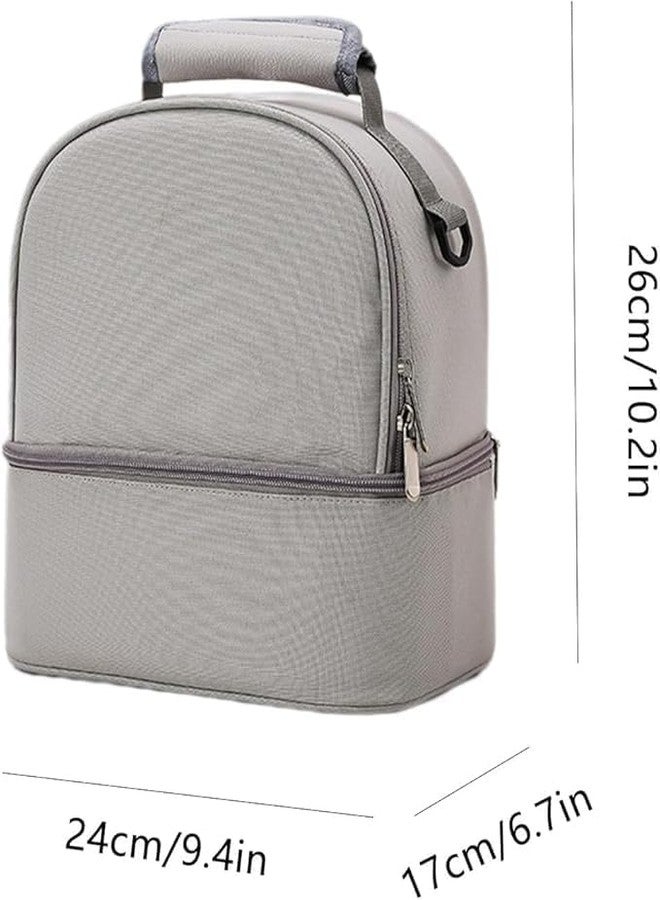 Mancro Breastmilk Cooler Bag with Ice Pack, Fits 6 Insulated Baby Bottles Up to 9 Ounce, Breast Milk Cooler for Nursing Mom (Grey with Ice Pack) - Image 3
