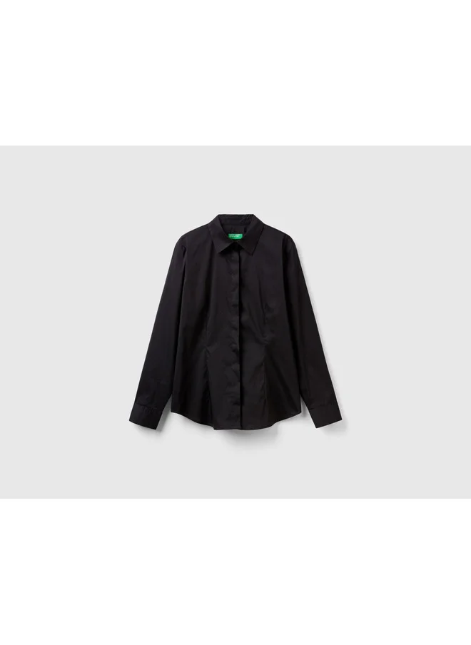 يونايتد كولورز أوف بينتيون Shirt In Stretch Cotton Blend