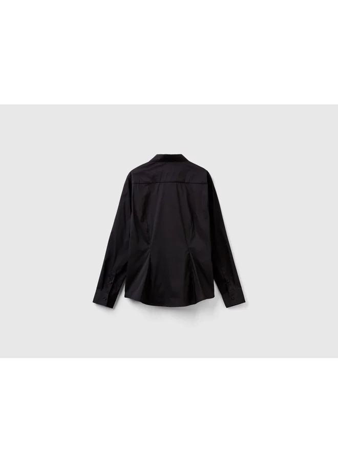 يونايتد كولورز أوف بينتيون Shirt In Stretch Cotton Blend